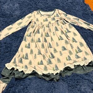 Smocked Sweets Fir Tree Christmas Gown